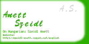 anett szeidl business card